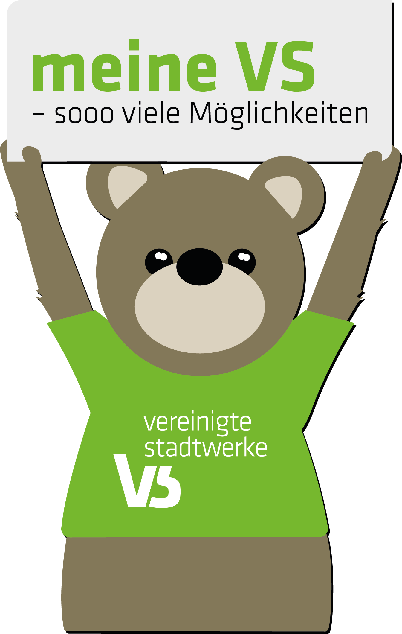 Schild-ueber-Kopf_meineVS Eddi der Bär. der ein Schild hochhält, meine VS, sooo viele Möglichkeiten